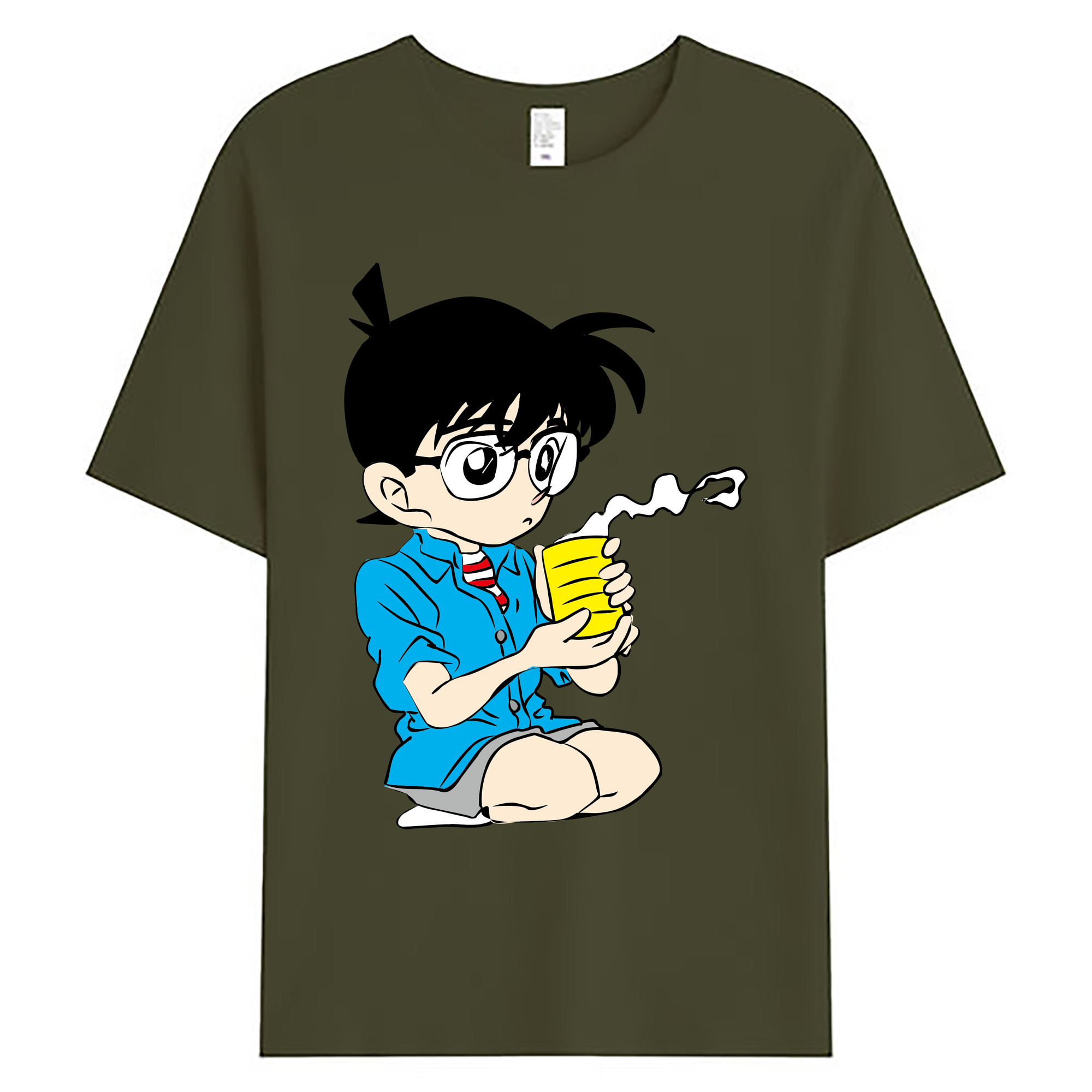 （画像用） 名探偵コナン 江戸川 コナン Detective Conan Conan Edogawa 綿100％ メンズ半袖Tシャツ｜肌触りやわらか＆通気性
